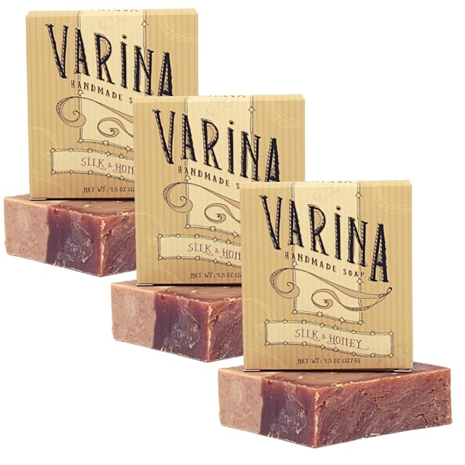 Silk & Honey Soap Bar - Gentle Cleansing for Sensitive Skin, Sweet and Vanilla - 3 Pack Handmade Soap