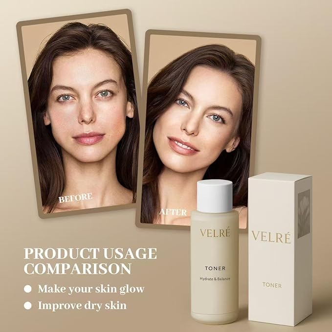 VELRÉ Rice Facial Toner, Alcohol-Free, Hydrating & Pore-Refining, with Rice Water & Botanicals, for Sensitive & Oily Skin, 150ml