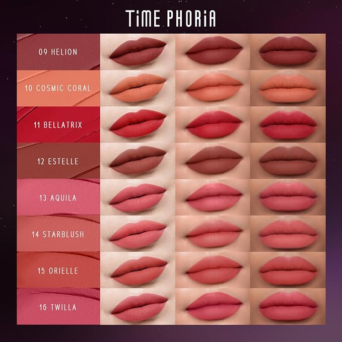 NEBULA VELVET LIP CREAM-Long Lasting Lip Stain, Waterproof and Transferproof Lip Tint, Matte Finish, Smooth Out Lip Lines, Lightweight & High Coverage, Stocking Stuffers (05 POLARIS)