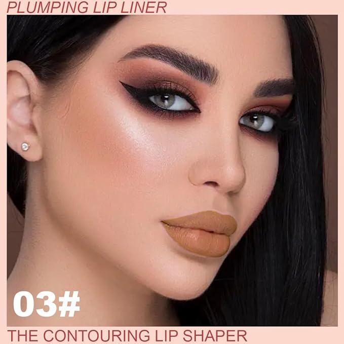 SUAKE Plump Matt Lipstick Lipliner Pencil Pack,Waterproof Crayon with Silicone Smudger for Define Contours & Sculpting Lip, Longwear Moisture Smooth Creamy Formula for Lip Makeup (03# Bend)