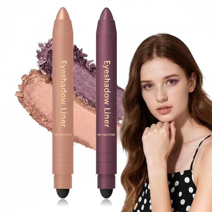 Shadow Liner 2-in-1 Eyeliner Eyeshadow, Waterproof Smudge Proof Plum Shimmer for Natural and Smoky Eyes, Easy to Apply