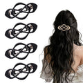 Vintage French Barrette Hair Clips, Hair Barrettes Hair Accessories for Women Girls, Elegant Retro Non Slip Clip with Classic Design Thick to Thin, Stylish Accessories Hair (Bright Black, 4PCS)