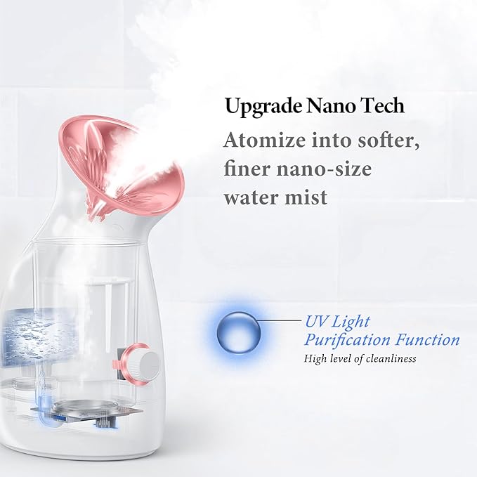 Colorfarm Facial Steamer Nano Ionic: Large 3-in-1 Face Steamer Deep Cleaning Unclogs Pores - Humidifier Towel Steamer Hot Mist Home Sauna Spa for Women Men Sinuses Moisturizing