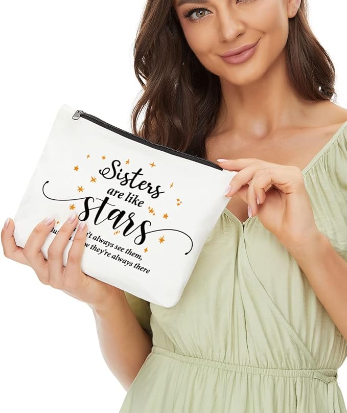 Sister Gifts: Best Friends Makeup Bag - Stars Sister Christmas Birthday Graduation Gift