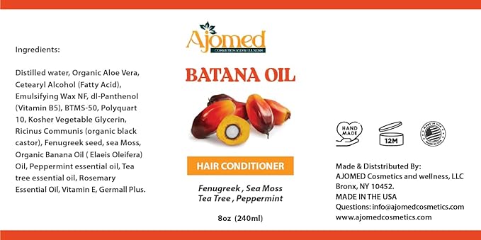 Batana oil & Sea Moss Hair shampoo and Conditioner Set- Handmade organic shampoo with castor oil, Aloe Vera, Fenugreek, rosemary, tea tree-Vegan - natural, non toxic, paraben, Sulfate-Free shampoo