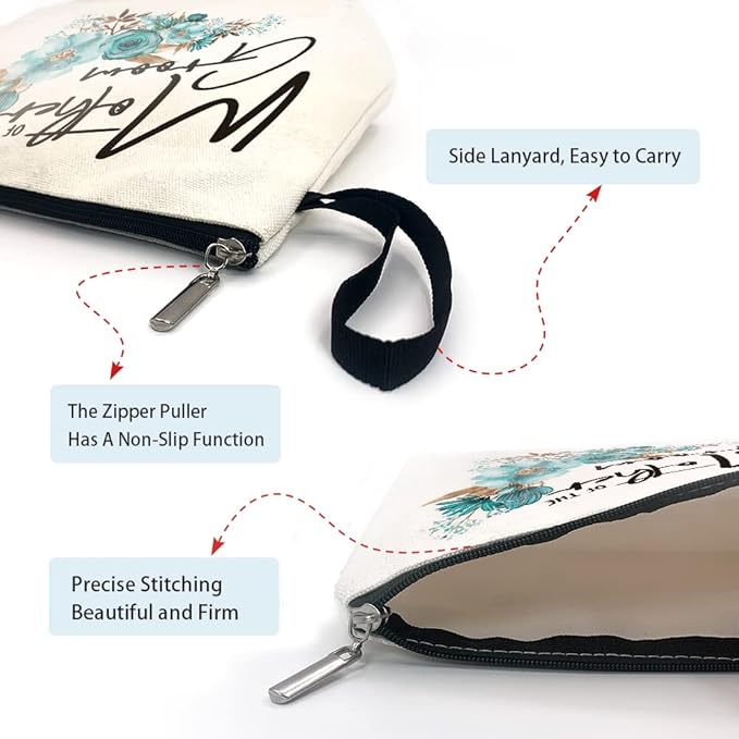 ZHANTUONE Mother of the Groom Funny Wedding Cosmetic Bag, for Travel Toiletry Zipper Storage Pouch Makeup Bag, Wedding Party Gifts, Mother of the Groom Gifts, Party Cosmetic Bag