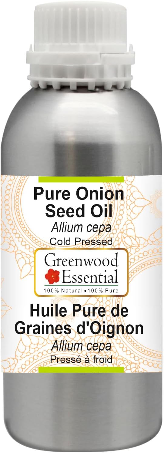 Greenwood Essential Pure Onion Seed Oil (Allium cepa) Cold Pressed 300ml (10 oz)