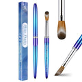 Acrylic Nail Brush - Size 12, 100% Pure Kolinsky Sable 3D Art Nail Brush & Application Tool - Gradient Blue Handle