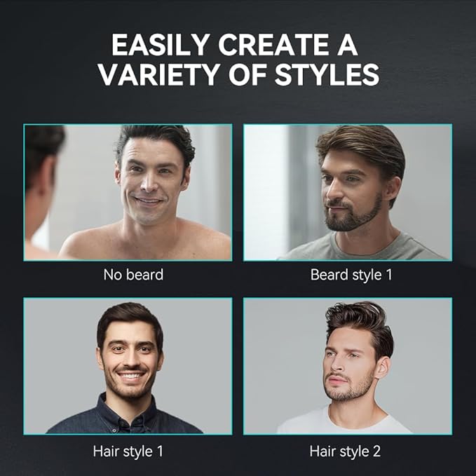 Beard Trimmer for Men - Professional 42 Adjustable Length Settings Hair Clippers, Body Hair Trimmer for Men Precision Shaving Facial Head Nose Trimmers LED Display IPX6 Waterproof Mustache Trimmers