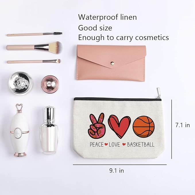 KDXPBZ Basketball Gifts for Women & Fans - Coach, Mom & Player Birthday & Christmas Gifts - Makeup Bag