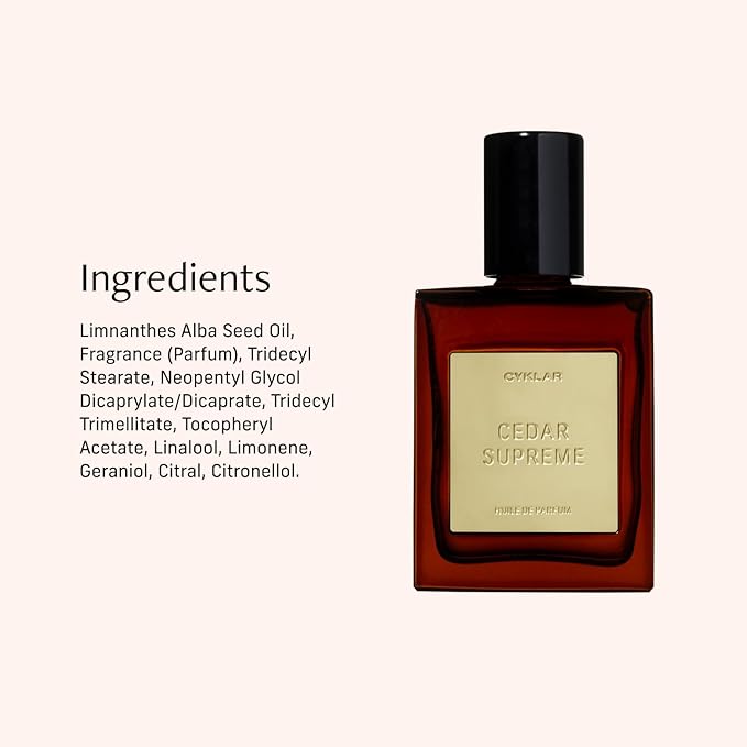 CYKLAR Perfume Oil Roll-On. Travel-Friendly Cedar Supreme Fragrance with Bergamot, Lavender, and Cedarwood. Long-Lasting Essential Oil Parfum for Women and Men. 0.5 Fl Oz Scented Rollerball Bottle