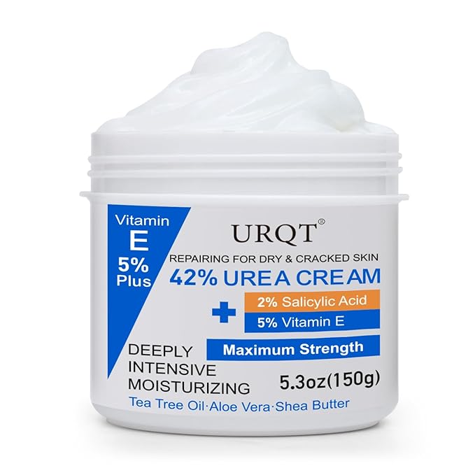 42% Urea Cream for Dry & Cracked Skin - Foot & Hand Cream with 2% Salicylic Acid, 5% Vitamin E, Tea Tree Oil, Aloe Vera, Shea Butter - Moisturizer & Skin Repair Cream for Feet Maximum Strength