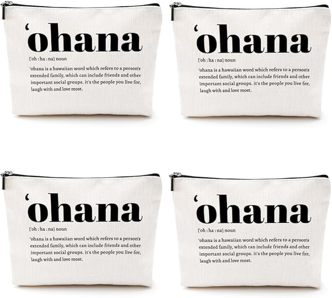 Christmas Thank You Gifts, 4pcs Hawaiian Inspirational Makeup Bag, Hawaiian Gifts Cosmetic Bag, Hawaii Souvenirs, Minimalist Thank You Gifts for Women Female Grandma Friend Wife Mom Sister