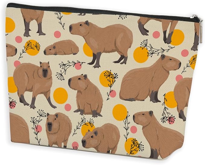 Azteoiz Cute Capybara Makeup Bag Capybara Gifts Cosmetic Bag Animal Lover Gifts for Women Girls Capybara Lovers Daughter Friends Sisters Capybara Stuff Graduation Birthday Gifts Travel Toiletry Bag