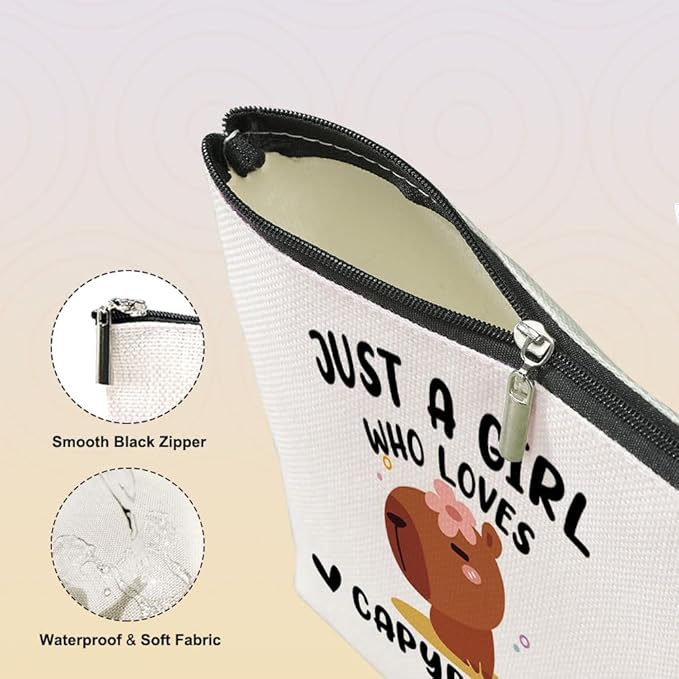 VICBOU Cute Capybaras Makeup Bag Capybara Gifts for Women Girls Capybara Stuff Merch Lover Funny Christmas Birthday Gifts for Teens Best Friend Daughter BFF Sister Who Loves Capybaras Cosmetic Bag