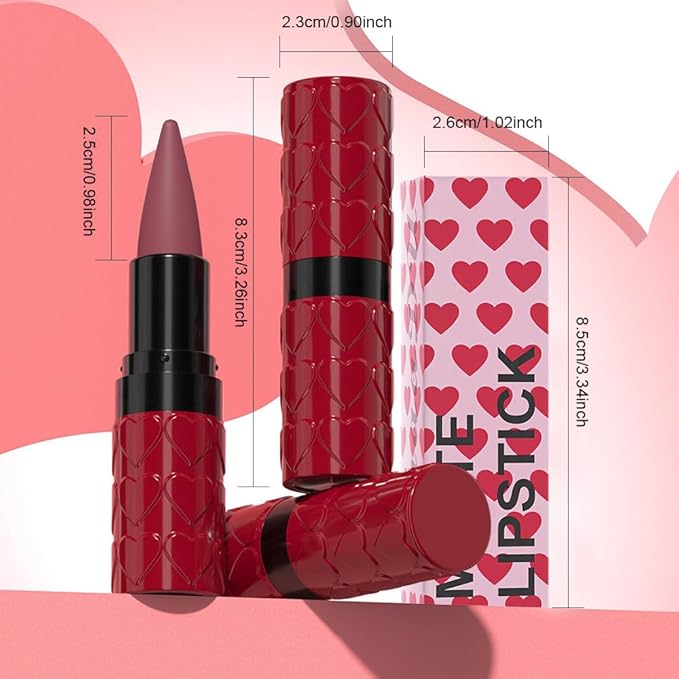 evpct 3Pcs Warm Pink Real Nude Mauve Gradient Matte Lipstick Lip Liner Combo Set for Older Women Long Lasting Waterproof, Lips Stick Crayon Cream Lip Liner Lipstick Combo Makeup, Flawless Ombre Effect