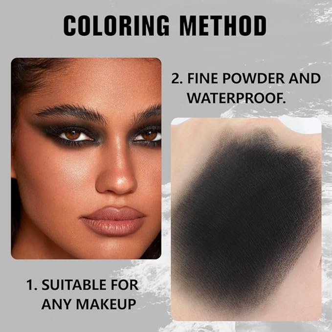 Matte Single Eye Shadow Palette Makeup, Deep Dark Black Monochrome Eyeshadow For Old Women, Mini Single Pressed Pigmented Waterproof Sombras Para Ojos, Vegan, Talc, Paraben&Cruelty Free, 04