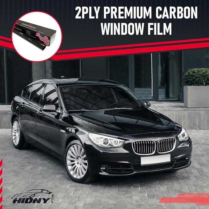 United Window Tint 36" in 100'Ft Nano Carbon Film 2Ply Charcoal 3% VLT - Clear PET Privacy Window Tint for Car, Home, Blocks UV/IR Rays, Reduce Heat & Glare- Adhesive Film-Lifetime Color Stability