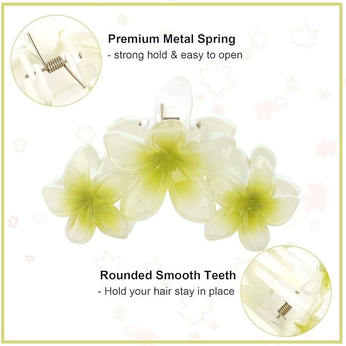 Ondder 4 Pcs Flower Hair Clips for Women Big Flower Claw Clips Large Matte Hair Clips for Thick Hair Non Slip Strong Hold Jaw Hair Clips for Women's Hair Flower Hair Accessories for Women Girls