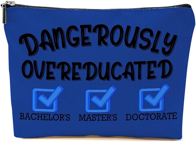 Graduation Gifts, PhD Gifts Makeup Bag, Funny Doctor Cosmetic Bag, Congrats Grad Travel Organizer Zipper Pouch PHD Graduation Gift for Women Doctorate Degree Female Her College Senior Physician