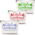3 Pcs Girls' Trip Makeup Bag - Cosmetic & Toiletry Zipper Pouch Weekender Bags for Women's Friendship Gifts & Bachelorette Party Favors