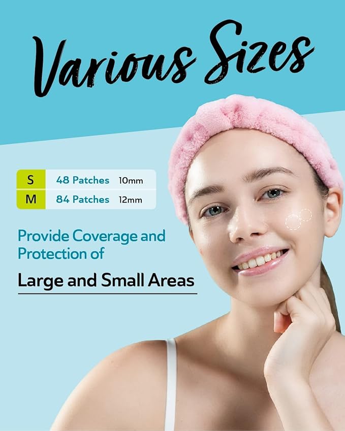 DERMA ANGEL Invisible Salicylic Acid Pimple Patches for Face - Redness Reducing Hydrocolloid Acne Patches, Clear Pimple & Zit Patches for Blind Pimples - 132 Count 2 Sizes Soothing Plus (Clear Patch)