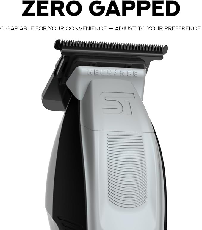 Supreme Trimmer Recharge ST777 – Professional Barber Trimmer with 2 Removable Batteries | 8000 RPM Motor, Zero Gap DLC Blades, Smart Charging Dock, USB-C Fast Charge