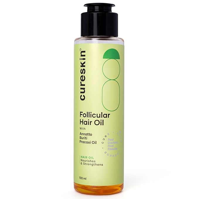 Cureskin Follicular Hair Oil | Nourishes & Strengthens with Annatto, Buriti, Brazil Nut and Coconut Oil, 3.38 Fl Oz (Pack of 1)