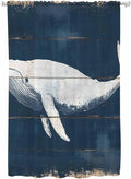 Sheer Curtains 72 Inches Long, Ocean Whale Blue Semi Sheer Curtains Light by Unknown