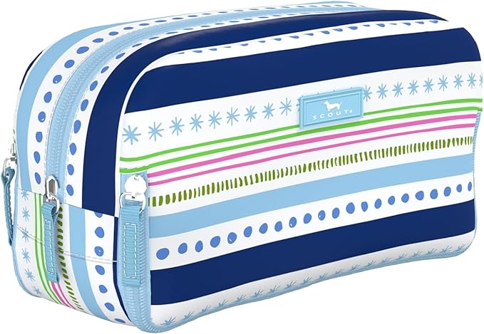SCOUT 3-Way Toiletry Bag - Travel Makeup Pouch for Women with Three Zipper Compartments - Stands Upright, Wipes Clean