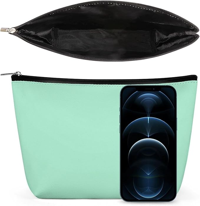 Fashion Zipper Cosmetic Case, Portable Makeup Case, Personality Toiletry Bag, Travel Cosmetic Toiletry Bag Light Blue