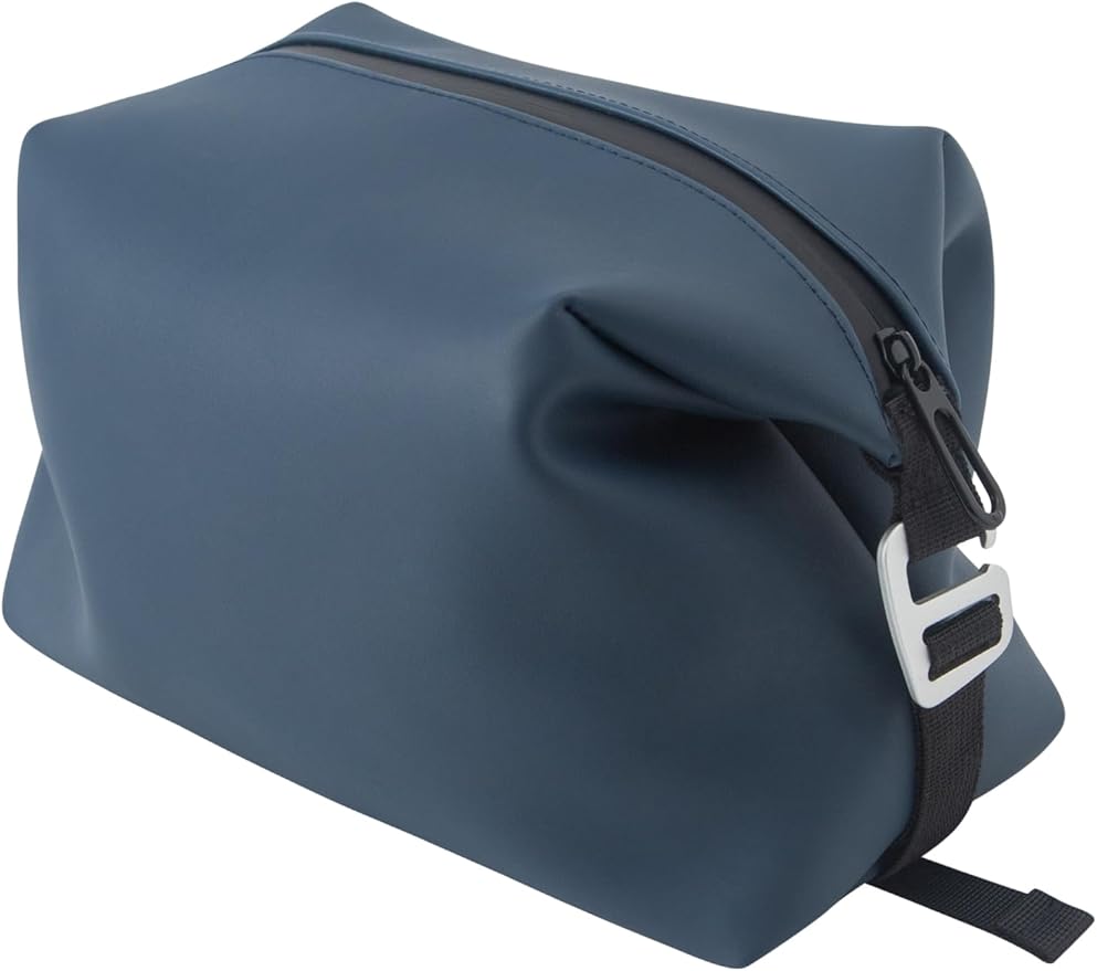 6"x 9.84" 4.5L Large Silicone Toiletry Bag,Waterproof Leakproof Foldable Travel Organizer,Dopp Kit Alternative for Men & Women,Navy Blue