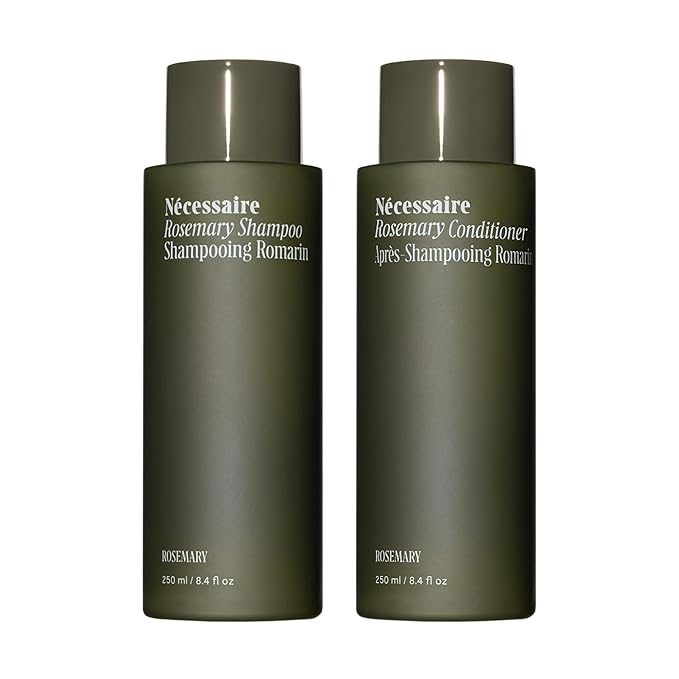Nécessaire Rosemary Hair Duo | Multi-Protein Strengthening Shampoo + Conditioner For Thinning Hair. For Women + Men. Good For All Hair Types/Textures. Free Of Sulfates. Color-Safe. 250 ml / 8.4 oz
