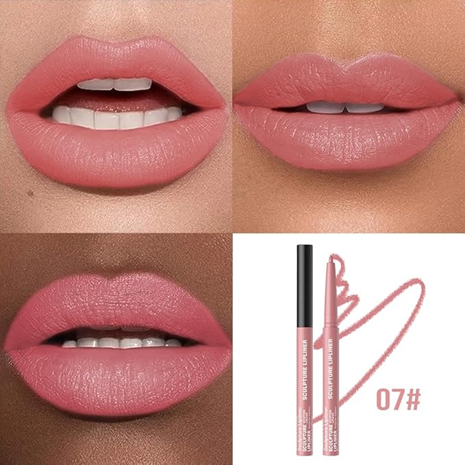 12 Colors Matte Lip Liner Pencil – Long Lasting Waterproof Lip Liner, Smudge Proof Transfer Proof Lip Pencil, High Pigment Lip Makeup for Defining & Filling Lips (07#, 1PCS)
