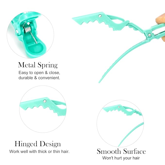 Ondder 24 Pack Alligator Hair Clips for Styling and Sectioning - Lake Blue Salon Pro Clips for Coloring, Cutting, Hair Styling Accessories for Women, Men, Girls, Teens