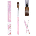 Acrylic Nail Brush Size #20, 100% Pure Kolinsky Nail Art Brushes for Acrylic Application, Sturdy Starry Handle Oval Shaped Nail Design Tools for Professional Manicure DIY, Pink
