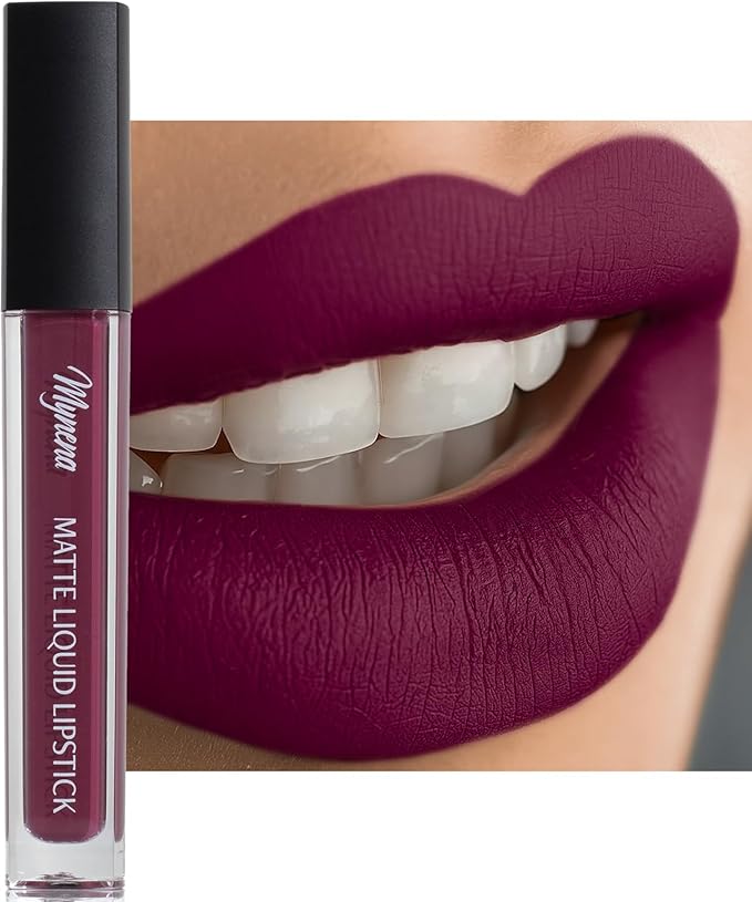 Mynena Dark Purple Long Lasting Lipstick for Women Waterproof & Transfer-Proof | Hydrating with Shea Butter | Bold Pigment Matte Color Lip Stain | Talc-Free & Vegan Product that Performs | Viola