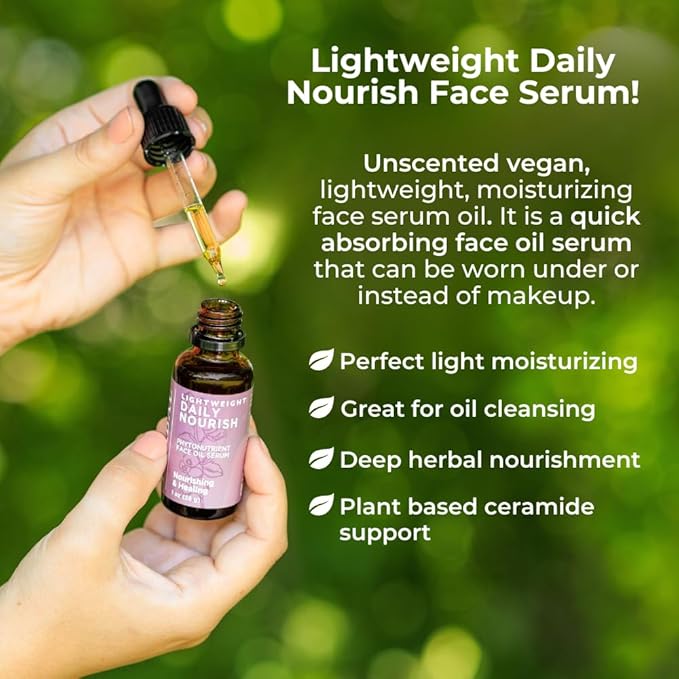 Ora's Amazing Herbal Lightweight Daily Nourish, Organic Calendula, Thyme, Plantain, Rosehip, Meadowfoam. Unscented Face Oil, Plant Based Fragrance Free Face Oil Serum, 1 oz