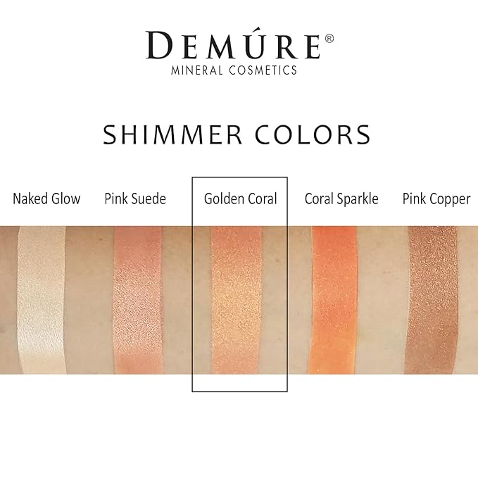 Demure Mineral Make Up (Golden Coral) Eye Shadow, Shimmer Eyeshadow, Loose Powder, Glitter Eyeshadow, Eye Makeup, Professional Makeup