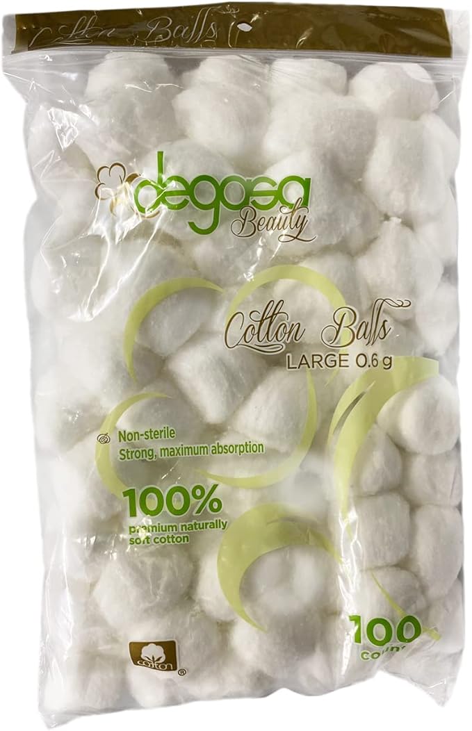 Cotton Balls for Facial Treatments, Nails and Make-Up Removal, Applying Tonics & Cleansers, Multi-Purpose Soft Natural Cotton Balls (Large 100 Count)