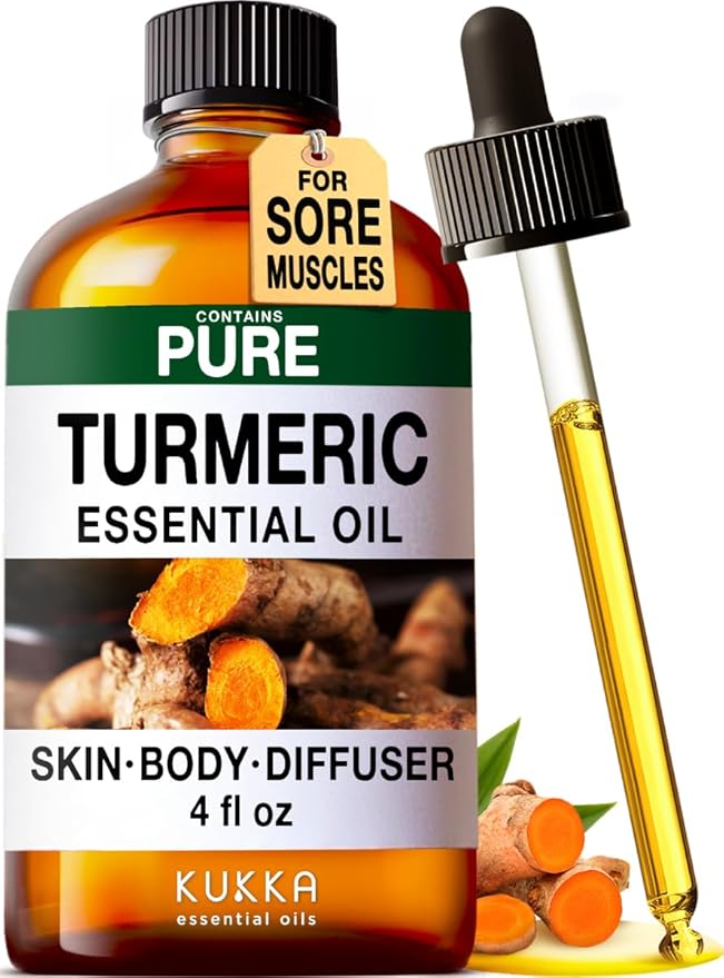 KUKKA Turmeric Oil for Skin - 4 Fl Oz - for Hair, Skin, Diffuser, Aromatherapy & DIY Soap Making Scent