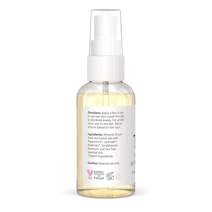 TAME Anti Frizz Smoothing Hair Styling Oil | Sulfate Free Leave In Hair Serum to Control Frizz, Add Shine for Curly, Frizzy, Dry Hair for Adults + Kids | Natural Hair Product Made in USA