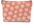 Vintage Daisy Flowers Makeup Bag Floral Cosmetic Bag Friend Friendship Gifts for Women Girls Sister Coworker Bestie Botanical Travel Organizer Zipper Pouch Christmas Thanksgiving Birthday Gifts