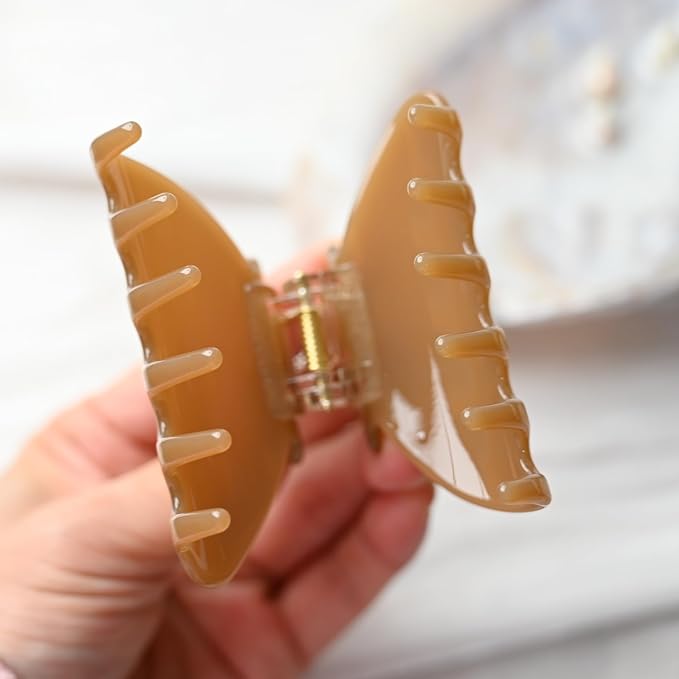 Handmade Celluloid Acetate French Design Barrettes Tortoise Shell Claws Hair Claw Luxury Fashion Accessories Hair Clip for Women (khahi)