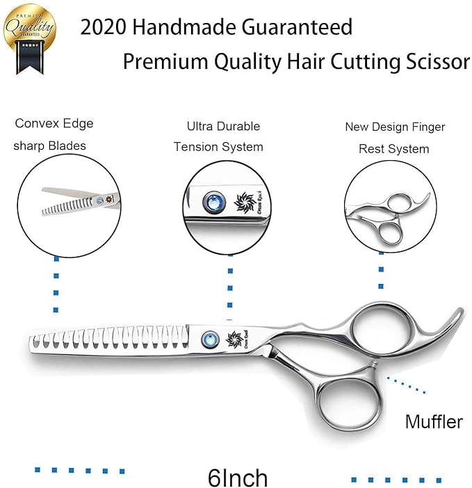 Professional 6 inch Thinning Shears Hair Cutting Scissors Barber Salon Hairdressing Shears (Chunker shear)
