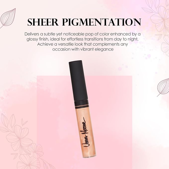 Lip Gloss, Moisturizing Lip Color with Shimmer for Long Lasting Shine, Lightweight Lip Stain, Non-Sticky Lip Gloss with Aloe Vera, W/Vitamin C, E (Naked Innocense)