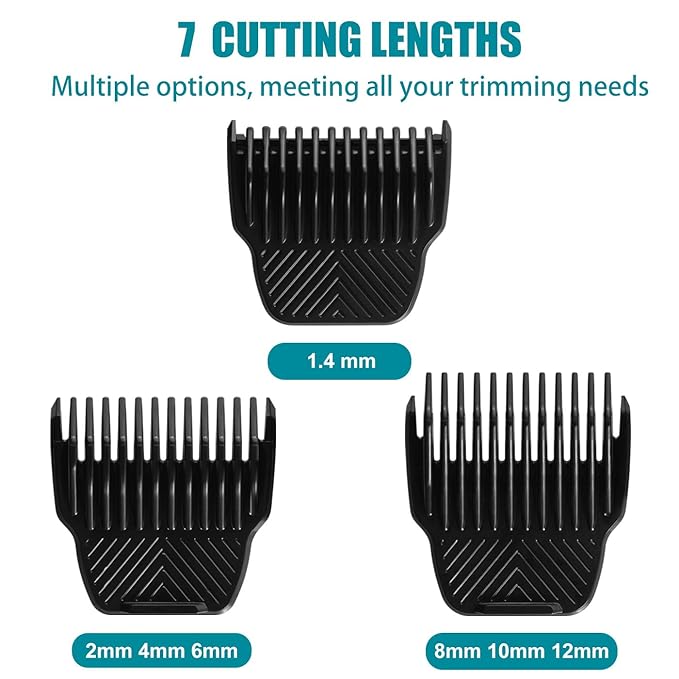 3 Professional Trimmer Guards for Manscaped The Lawn Mower 5.0 Ultra - 7 Cutting Lengths from 1/18"-1/2" Fit for Manscaped Lawn Mower 5.0 Trimmer Replacement Guards