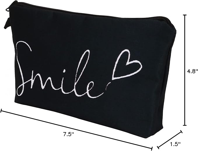 Cute Travel Makeup Bag Cosmetic Bag Small Pouch Gift for Women (Smile)