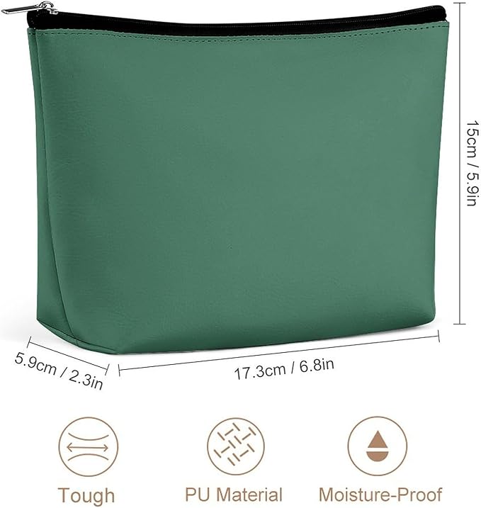 Fashion Zipper Cosmetic Case, Portable Makeup Case, Personality Toiletry Bag, Green Travel Cosmetic Toiletry Bag