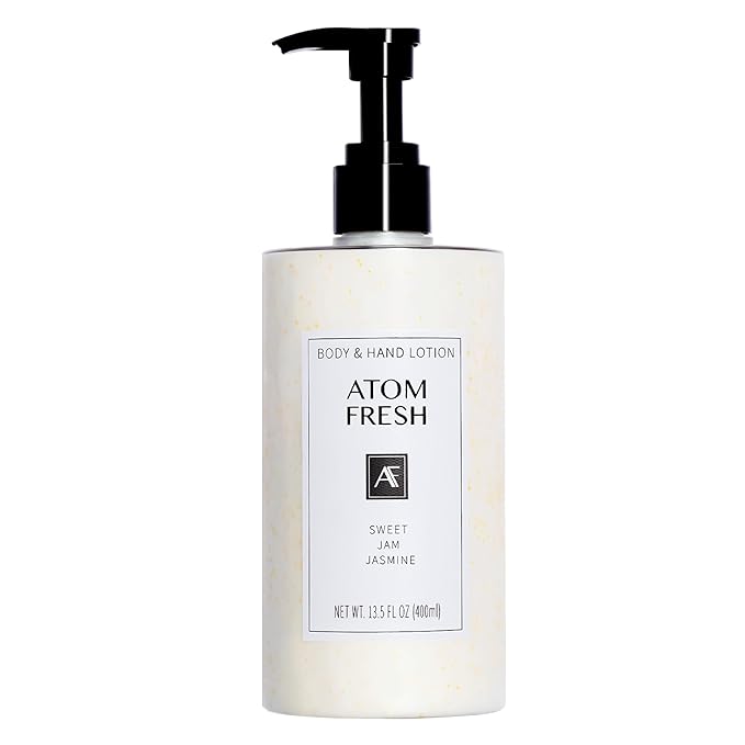 Atom Fresh Body Lotion for Women, Hydrating & Firming Body Moisturizer for Dry Skin, Ceramide & Niacinamide Skin Barrier, Non-Greasy Vitamin E Lotion, Sweet Jasmine Scent, 13.5 fl oz
